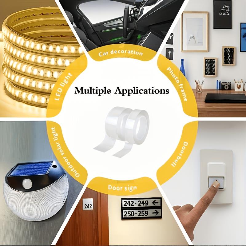 3Pcs Heavy-Duty Nano Double-Sided Tape ,Residue-Free and Washable Strong Adhesive Strips Suitable for Home,Office and Car UsePinstriping Tape 3