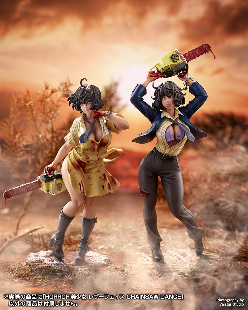 Kotobukiya Техасская резня бензопилой УЖАС Bishoujo Кожаное лицо ТАНЕЦ С БЕНЗОПИЛОЙ Масштаб ПВХ Раскрашенная Полная фигурка SV271 1/7