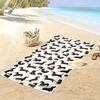 Playful dachshund parade Print beach towel, quick drying, suitable for travel, outdoor sports, jogging, the beach and swimming, gift