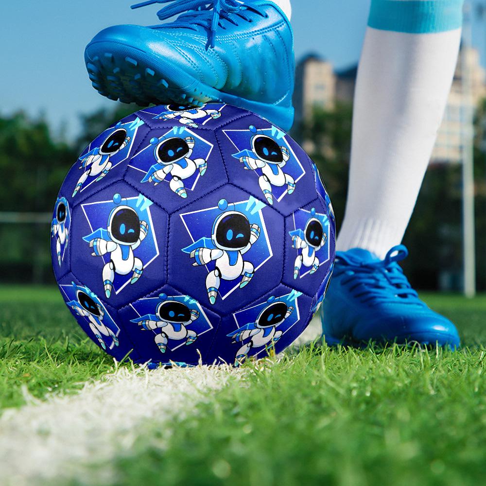 Space Adventure Astro Bot Size 5 Soccer Balls, High-Quality, Anti-Slip, Protective Football, a Unique Gift Suitable for Birthdays, Christmas