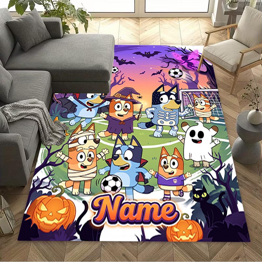 Happy Holiday Celebration Customizable Name Area Rug Perfect for Kitchen Balcony Dining Room Study room Antislip Carpet Decorate Offices
