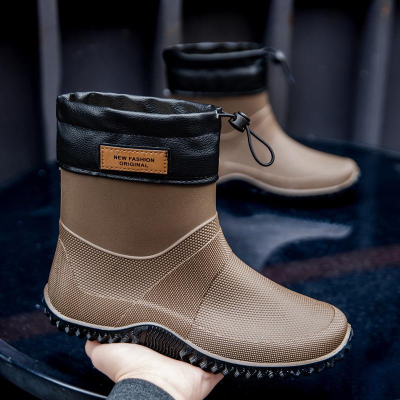 Strictly Selected Water Boots Men's Short Tube Wear-resistant Rain Shoes Couple Outdoor Commuting Waterproof Overshoes Environmentally Friendl