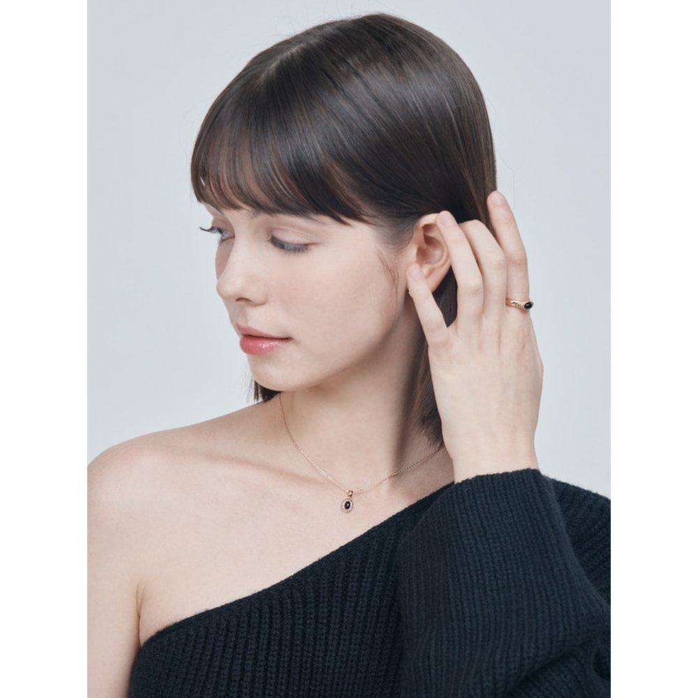 Ella Oval Onyx Necklace Elbrnn205