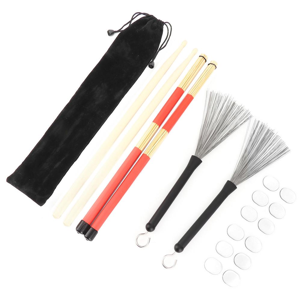 Набор барабанных палочек Rute Brush Damper Drum Set Музыкальные инструменты Аксессуары для игры с сумкой M02762