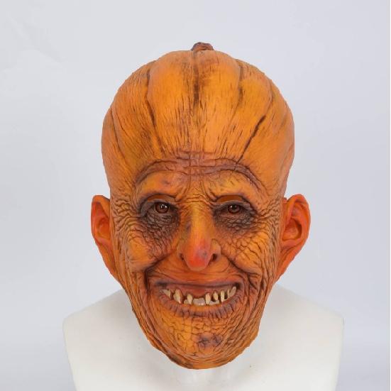 Halloween Ghost Face Mask, Scary Devil Mask, Spooky Masquerade Performance Latex Pumpkin Headgear