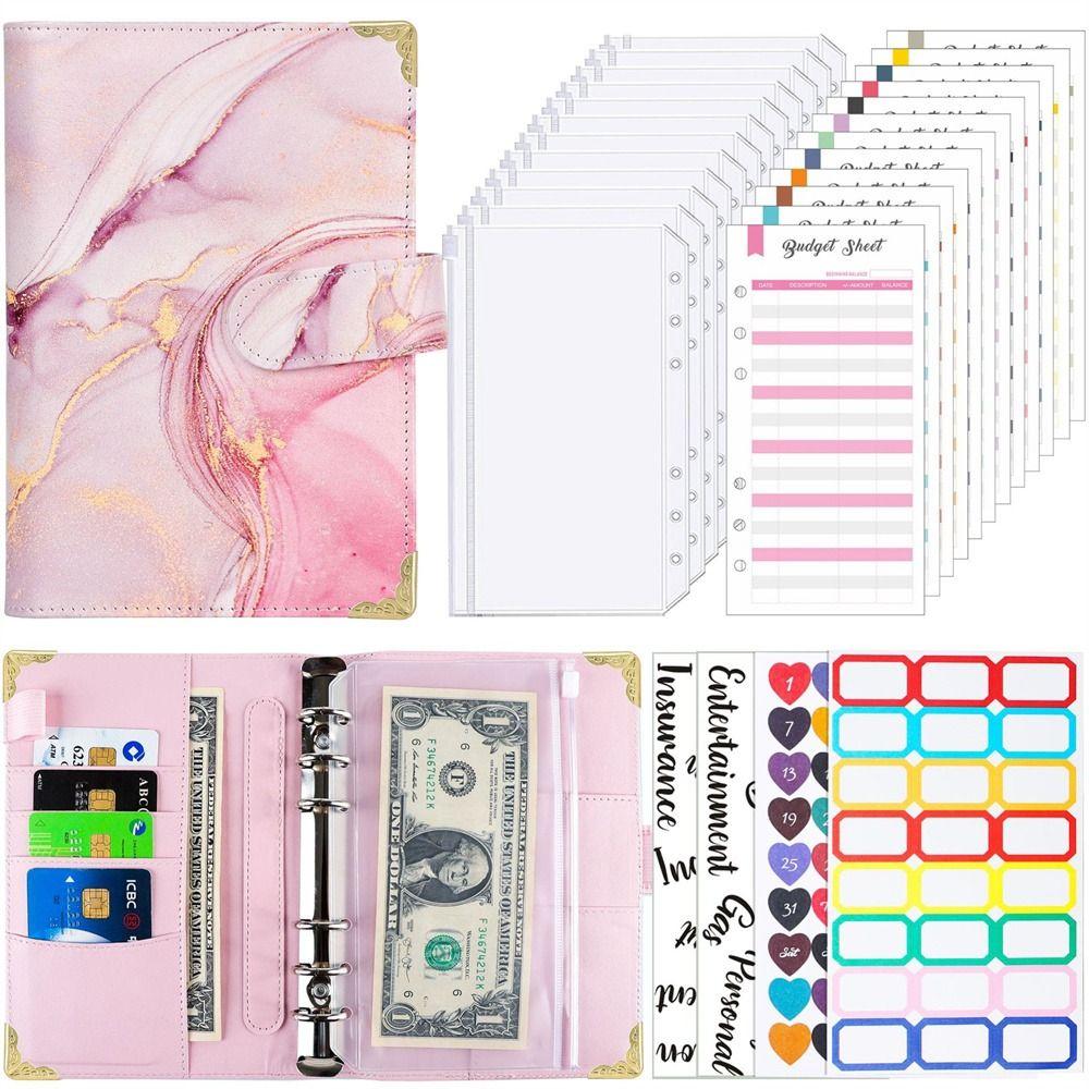 Pockets Cash Envelopes Bill Organizer Binder Notebook A6 Notebook Budget Binder Planner Binder