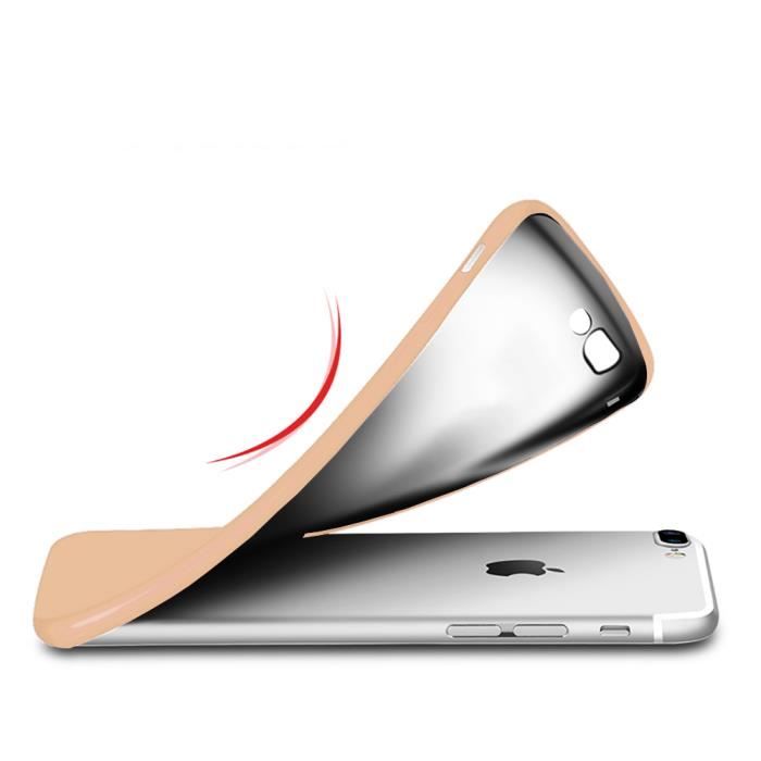 Coque iPhone 7 Plus - Anti choc - Silicone - Ultra mince - Doré - Flexible
