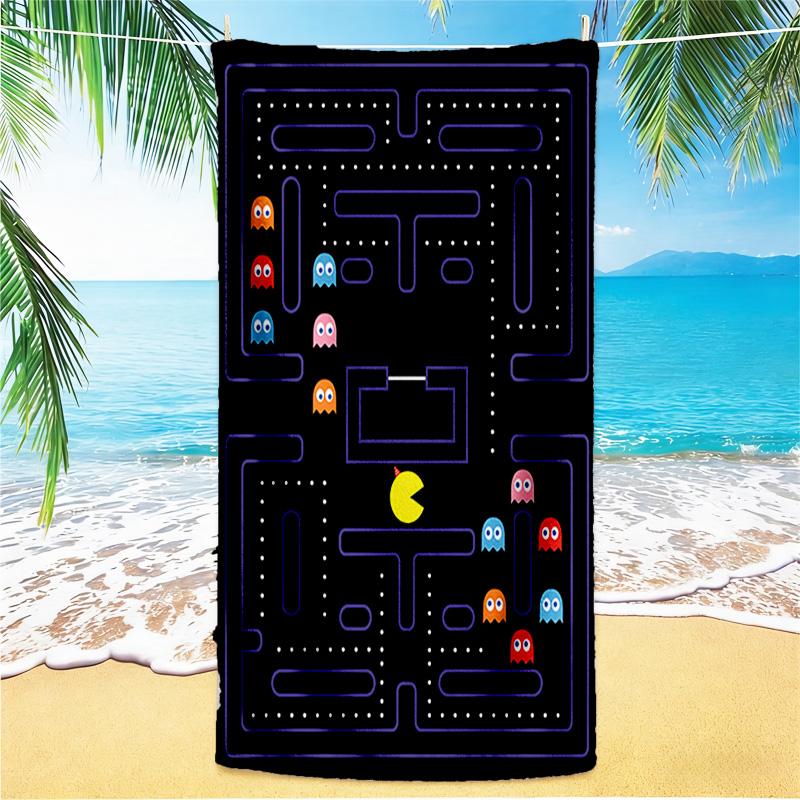 1pc Pacman Adventure beach towel,quick drying absorbent beach towel,outdoor sports swimming beach towel,Soft and comfortable Y73056