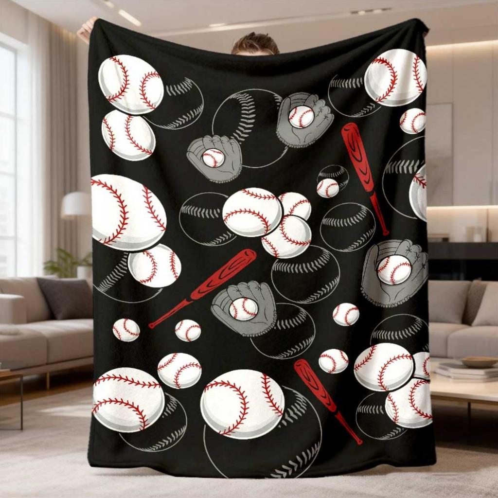 2026 New Flannel Blanket Release: Soft And Comfortable Baseball-Themed Throw, an Excellent Gift for Sports Enthusiasts, Great for Use on Beds, Sofas,