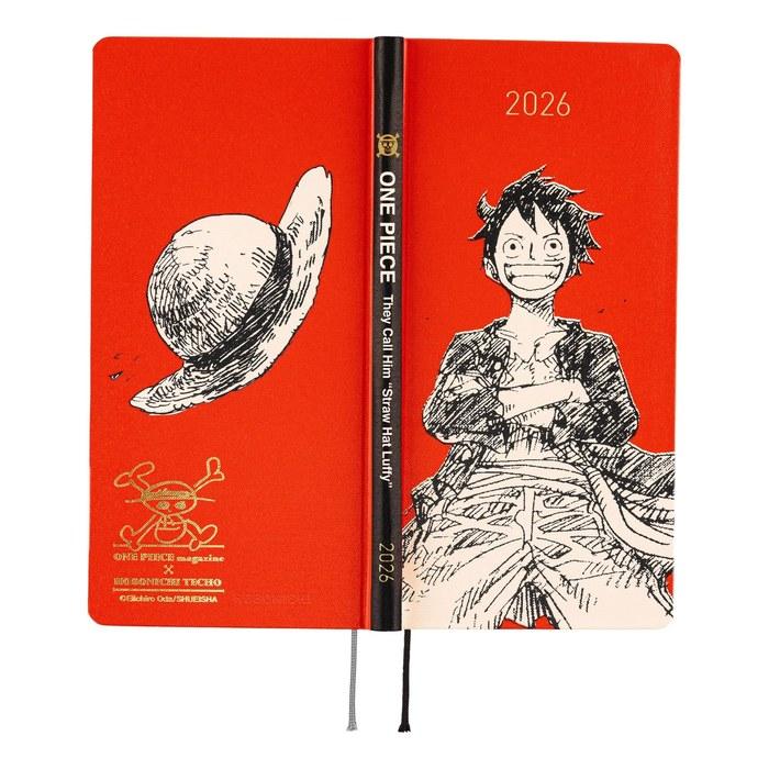 Hobonichi Techo 2026 Weeks ONE PIECE Magazine/Luffy RED Январь Старт Еженедельник Тонкий Вертикальный Красный