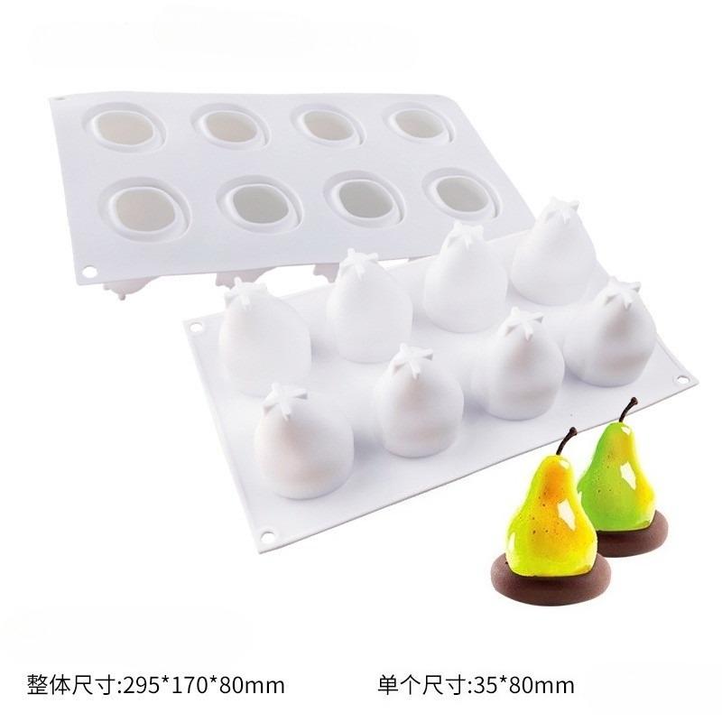 Фруктовая серия Манго Груша Форма для выпечки Муссовый торт Силиконовая форма Десерт Выпечка Антипригарная Прочная Легко моется Французский торт Украшение