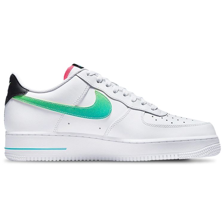 Nike Air Force 1 07 LV8 Белые аквамариновые мужские кроссовки Черные Green-Strike DJ5148-100