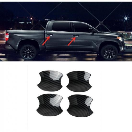 For Toyota Tundra Carbon Fiber Car Side Door Handle Bowl Cover Trim