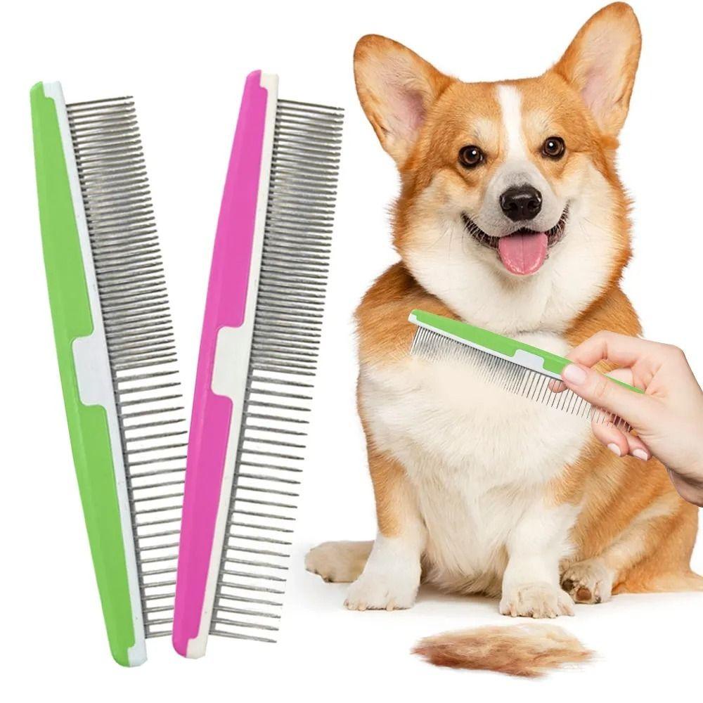 Pet Supplies Dog Cat Pin Comb Stainless Steel Double Tooth Row Comb Pet Open Knot Comb  Pet