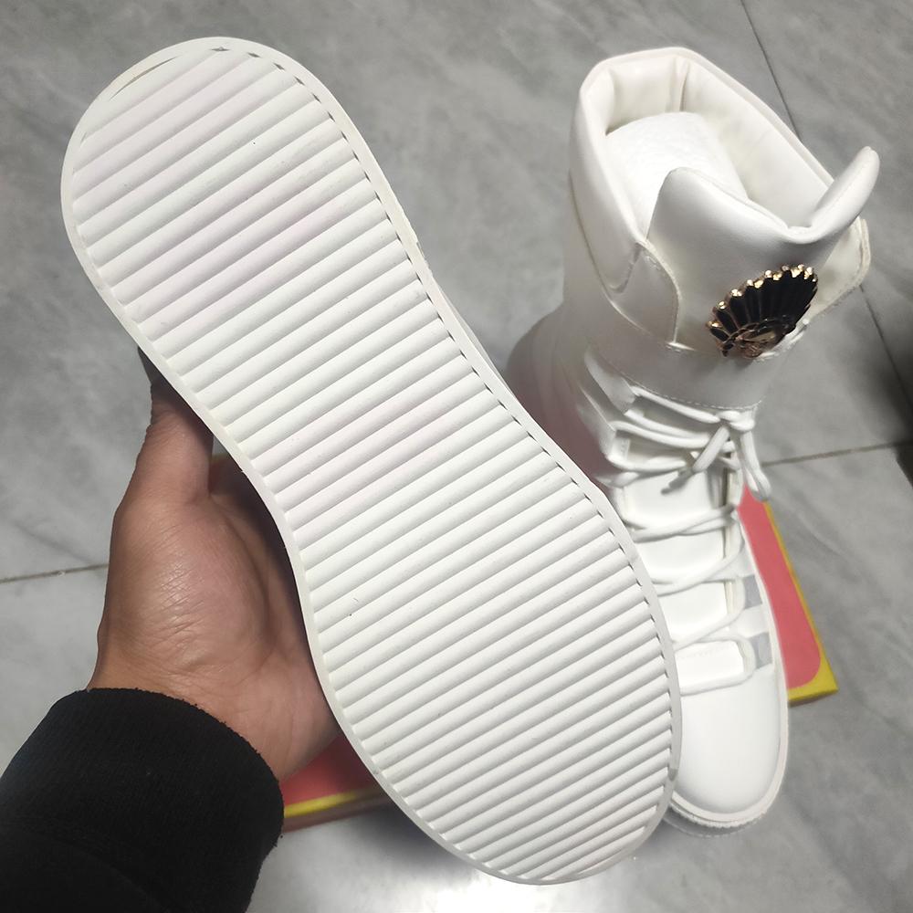 Модные новые мужские ботинки Обувь с высоким верхом мужская обувь на полную длину для скейтборда увеличивающие повседневные кожаные ботинки белые ботинки для верховой езды A6