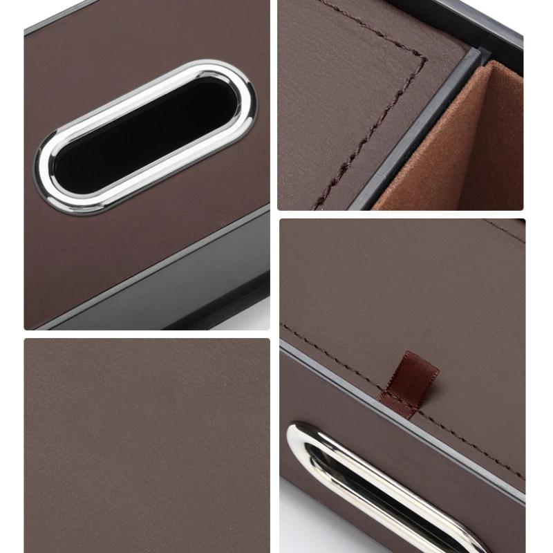 Car Multifunctional Leather Tissue Storage Box Under Seat Cute Auto Back Seat Paper Bag Place Water Cup Creative Portability