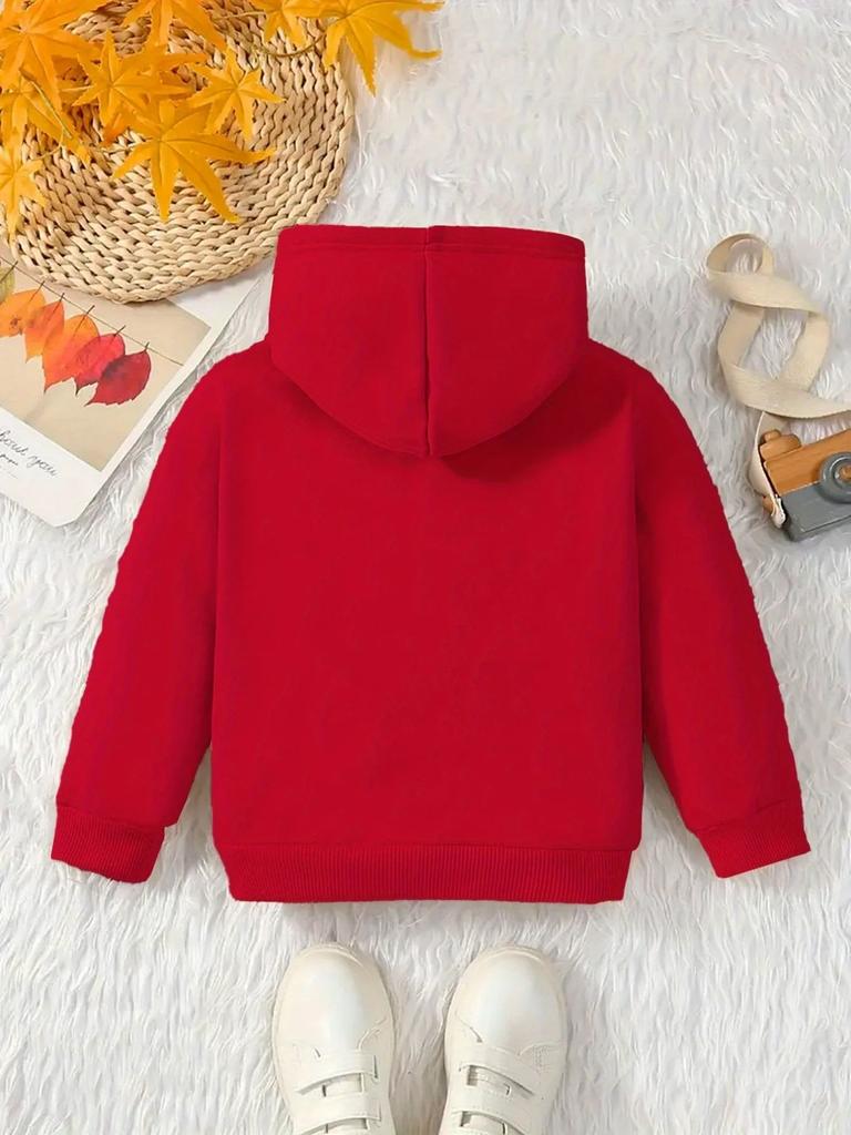 Fun Cartoon Penguin Hoodie for Kids Warm Fleece-lined Stylish Casual Versatile and Comfortable Sweatshirt for Autumn and Winter
