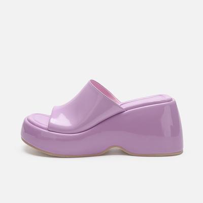 Женские шлепанцы на высоком каблуке большого размера, платформа, танкетка, многоцветные сандалии с открытым носком