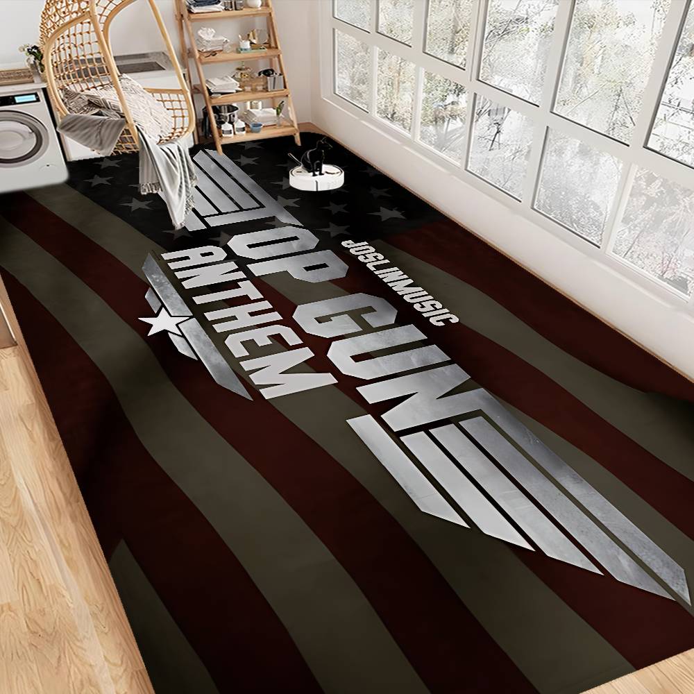 T-Top Gun Floor Mat Retro Multiple Choice Living Room Kitchen Rug Non-Slip Modern Home Decor