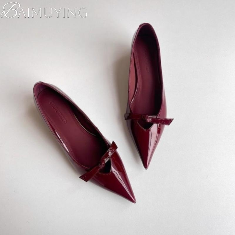 Fashion Pointed Toe Women Heeled Sandals Bow Loafers Mary Jane Shoes Shallow 2025 Brand Summer Elegant Comfort Dress Zapatillas De Mujer