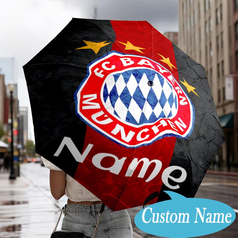 Custom Name Bayern Crest Umbrella Folding Umbrella, Automatic Umbrella - 8-Frame for Travel, Casual Lightweight Personalized Gifts