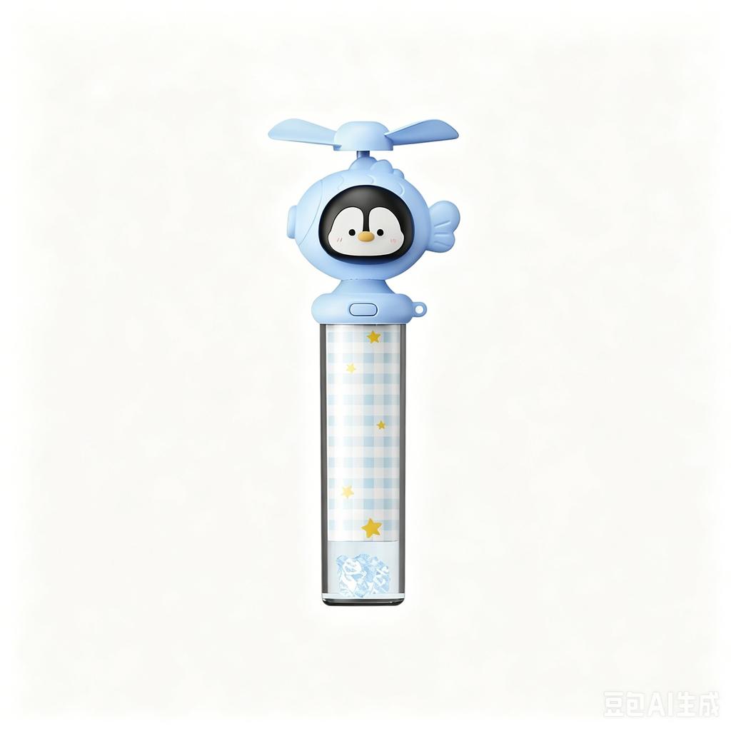 Portable Handheld Rechargeable Fan for Kids with Three Speed Settings USB Type-C Charging and 1 to 3 Hours Runtime Compact Penguin Design