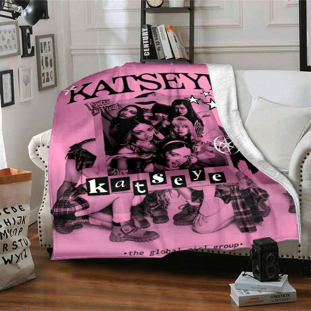 KATSEYE Print Flannel Blanket High Quality Warm Comfortable Cover for All Seasons Perfect for Gifts Home Decor