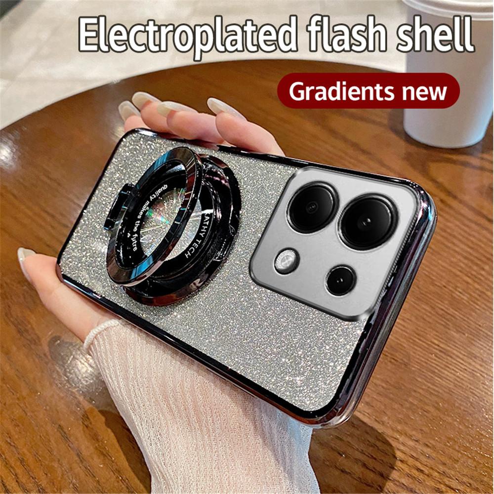 Роскошный чехол с магнитной подставкой и блестками для Xiaomi Mi POCO X6 X5 M6 Pro X3 NFC C65 C55 Couqe 13T 12T 11T 13 12 11 Lite