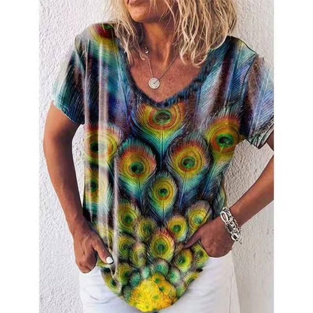 2024 г., женская уличная футболка свободного покроя с принтом 3D-котят, летний повседневный свободный свитер с коротким рукавом, женский размер 5XL