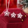 Комплект колье и серег-пусет из стерлингового серебра 925 пробы «Снежинка» - Изысканные осенне-зимние рождественские подарочные аксессуары.