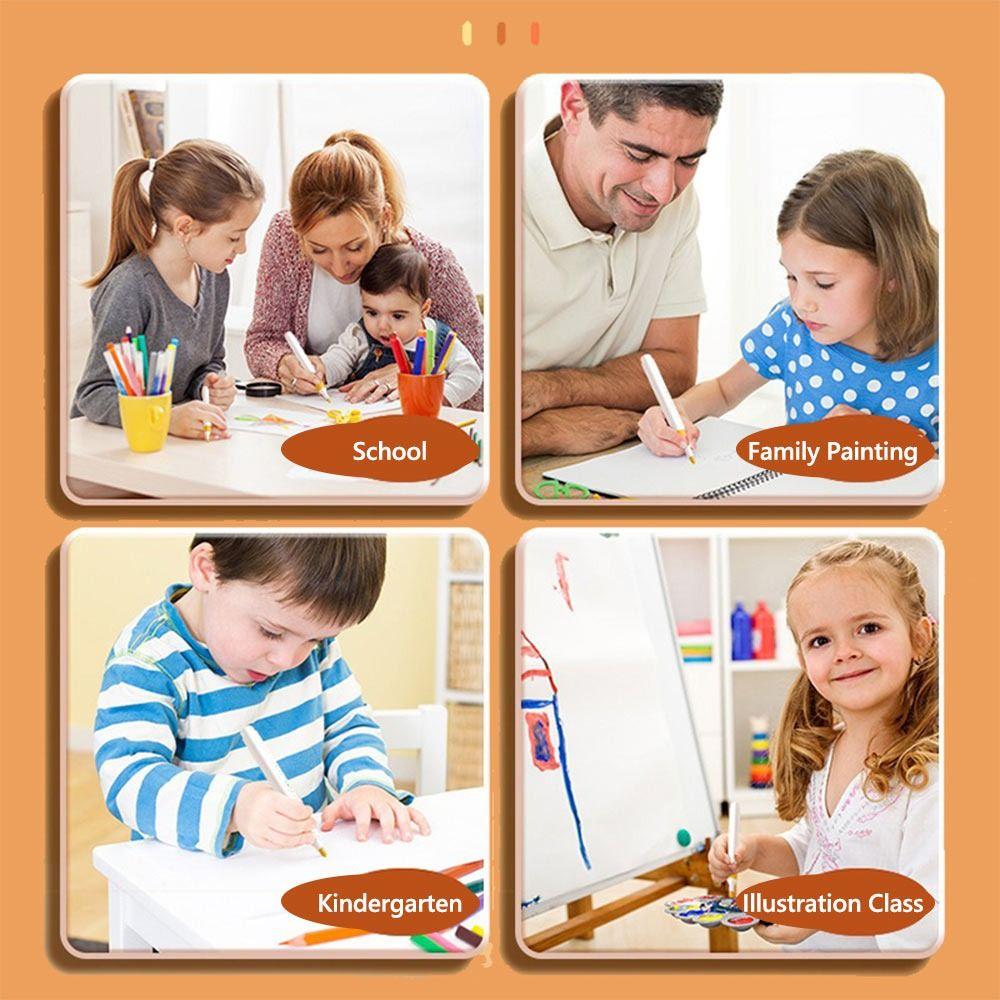 12-60 Colors Stackable Color Watercolor Pen Washable Art Painting Markers  School Office