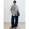 Nan Yu 100% Cotton Plaid Loose Long Sleeve Sun Protection Shirt for Women - Early Autumn 2025 Collection