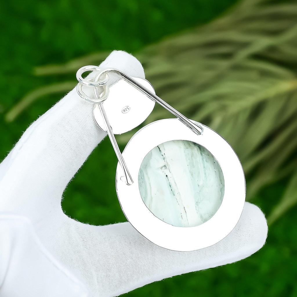 Сделка ко Дню матери Подвеска-безель из натурального голубого родохрозита 925 стерлинговое серебро