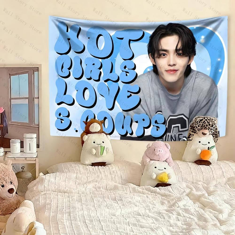 Гобелен с K-pop певцом SScoups Декор для дома Настенное панно Фон для спальни общежития Баннер для концерта горячих девушек Флаги на день рождения