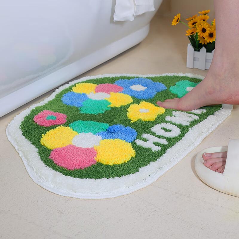 JANMEIJIA Bathroom Mat, Toilet Foot Mat, Entrance Absorbent Pad, Washroom Non-Slip Small Mat, 50*80cm
