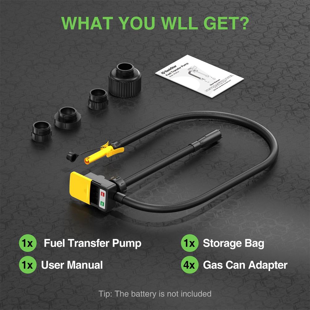 Taskstar Electric Suction Fuel Pump Auto-stop Sensor Leak Protection 51"Hose Gasoline Diesel Electric Fuel Transfer Oil Pump