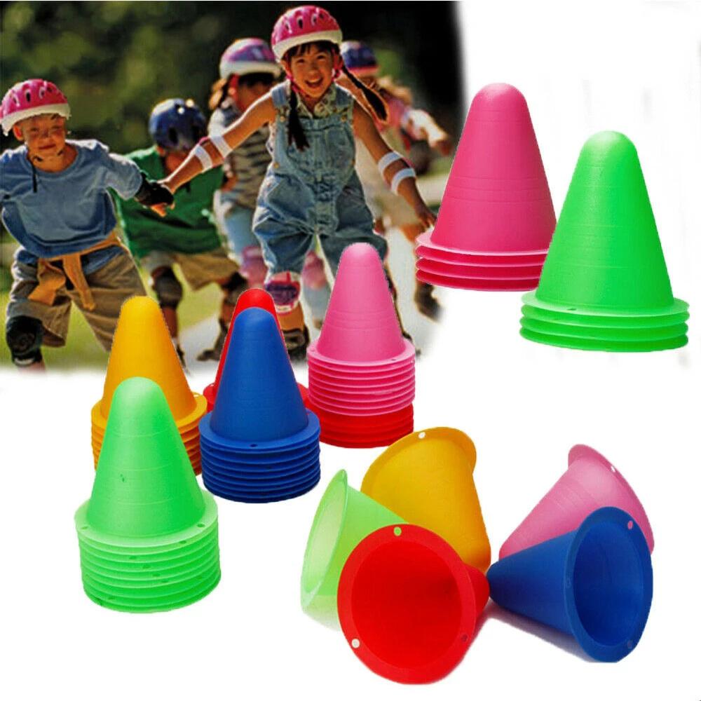 20 шт./лот Тренировка на коньках Ветрозащитный Тренировочный маркер для скейтборда Стопки чашек Конус для катания Конусы для слалома