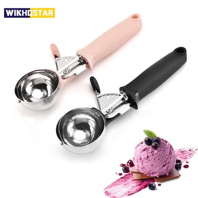 Ложка для мороженого, фруктовая ложка с удобной ручкой, ложка для мороженого из нержавеющей стали с триггерным рычагом для дома