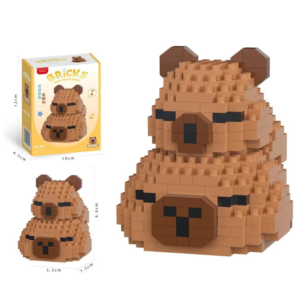 Cartoon Capybara Micro-particle Building Blocks Cute Capybara Doll Toys  For Kids Birthday Gifts
