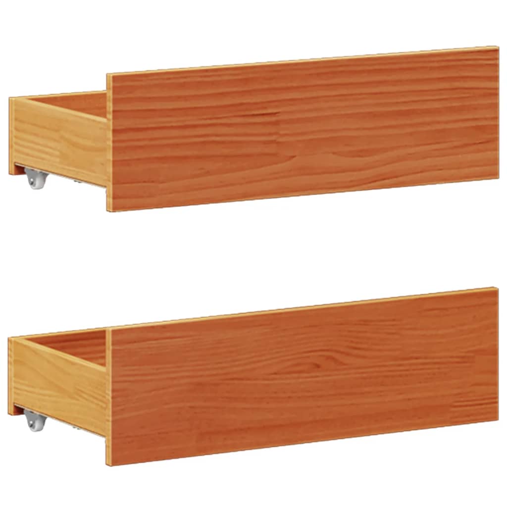 Solid Wood Bed without Mattress with Headboard Brown 140 x 200 cm