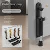 Zinc Alloy Foot-Operated Door Stopper, Punch-Free, Anti-Collision, Adjustable Positioning
