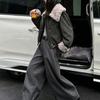 Retro lamb wool large lapel Parker down jacket women's autumn and winter new white duck down liner loose coat
