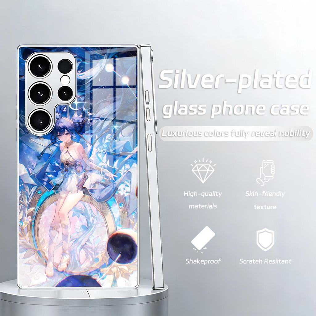 Чехол для телефона Samsung S26 S25 S24 S23 S22 S21 Plus Ultra Note20 Гальванизированное стекло Чехол для телефона Wuthering Waves IUNO