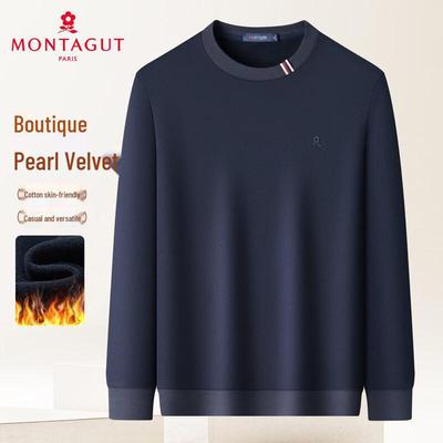 Мужской теплый свитшот с круглым вырезом и вышивкой MONTAGUT