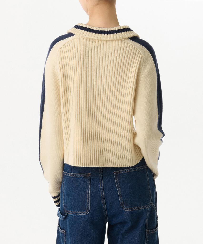 MUSINSA STANDARD WOMAN Women'S Ribbed Track Knit Half Zip [Cream]