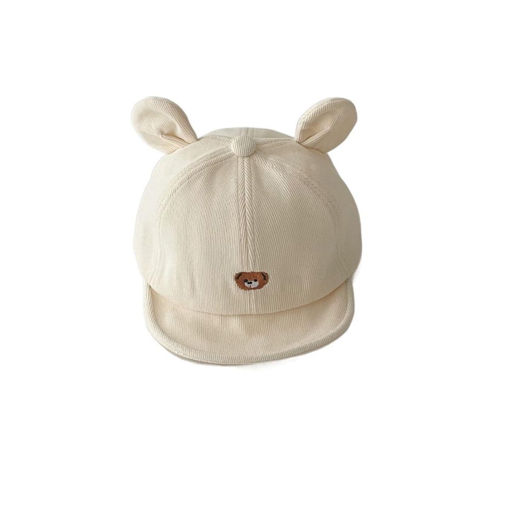 Fashion Adjustable Kids Fisherman's Hat Cartoon Embroidered Baby Visor Hat Bear Ear Solid Color Baby Sunhat Autumn