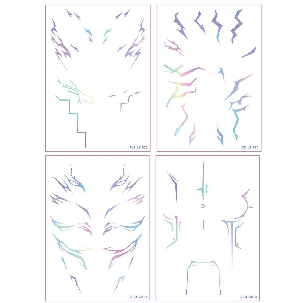 4 temporary tattoos role-playing tattoo decals role-playing accessories suitable for role-playing, Spooky Holiday, and party makeup