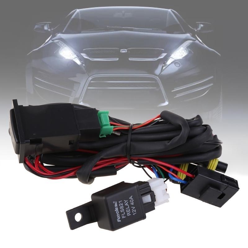 Auto Lighting Assembly Universal DC12V 40A Fog Light Wiring Harness With Switch Automotive Body Parts