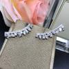 New Fashion Luxury Cubic Zirconia Stud Earrings for Women Cartilage Ear Cuff Earrings Modern Girl Accessories Wedding Jewelry