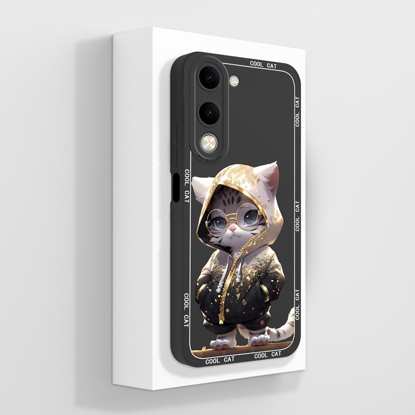 Для Vivo Y04 Y03 Y02 Y11 Y15 Y20 Чехол для телефона Милый мультяшный узор для девочек Гладкий жидкий силикон Противоударная защита Задние крышки Чехол для корпуса Vivo